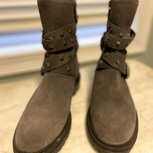 Vince Camuto suede studded Moto boot, brand new